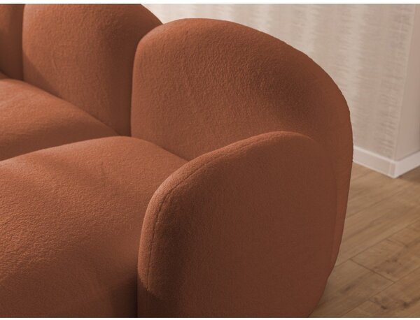 Narożnik z materiału bouclé (w kształcie litery U) w kolorze terakoty Orbit – Ropez