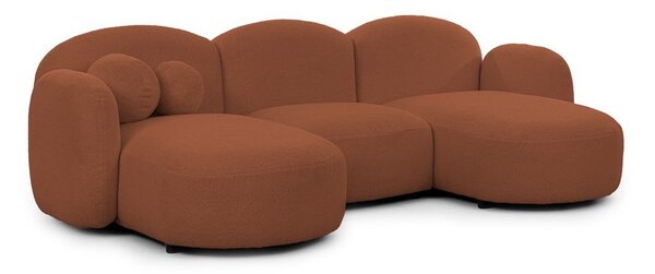 Narożnik z materiału bouclé (w kształcie litery U) w kolorze terakoty Orbit – Ropez