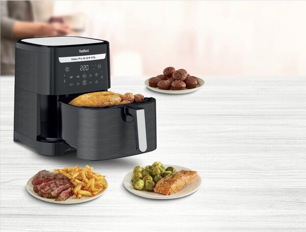 Czarna frytkownica beztłuszczowa Easy Fry & Grill XXL EY801815 – Tefal