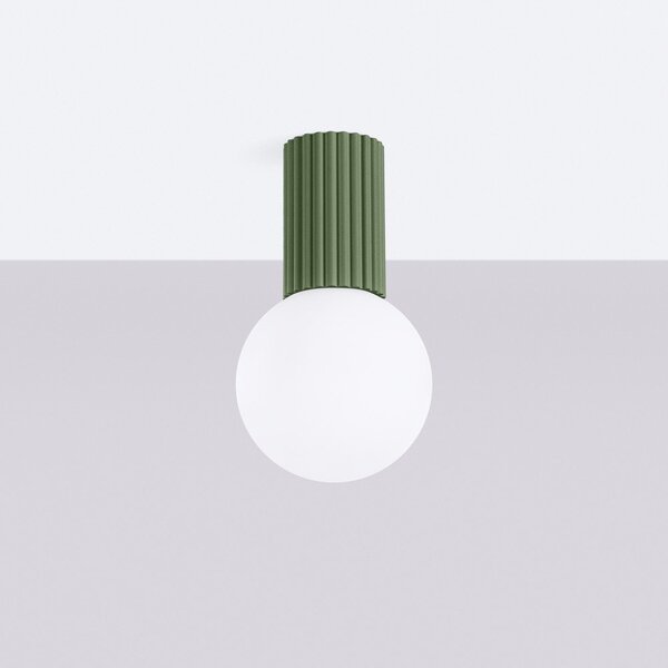 Zielona lampa sufitowa ze szklanym kloszem ø 12 cm Orbital – Sollux
