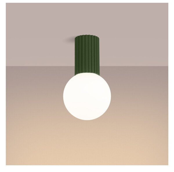 Zielona lampa sufitowa ze szklanym kloszem ø 12 cm Orbital – Sollux