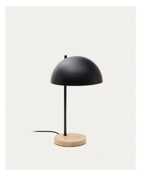 Czarno-naturalna lampa stołowa z metalowym kloszem (wysokość 48,5 cm) Catlar – Kave Home
