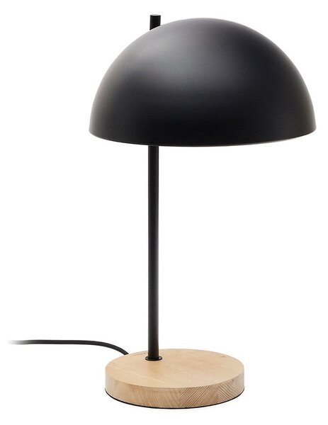 Czarno-naturalna lampa stołowa z metalowym kloszem (wysokość 48,5 cm) Catlar – Kave Home