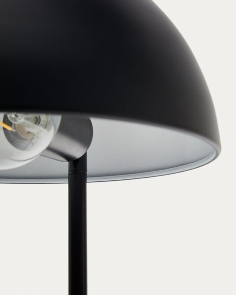Czarno-naturalna lampa stołowa z metalowym kloszem (wysokość 48,5 cm) Catlar – Kave Home