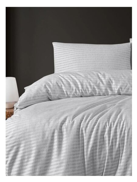 Jasnoszara 4-częściowa pościel dwuosobowa z prześcieradłem 200x220 cm – Mila Home
