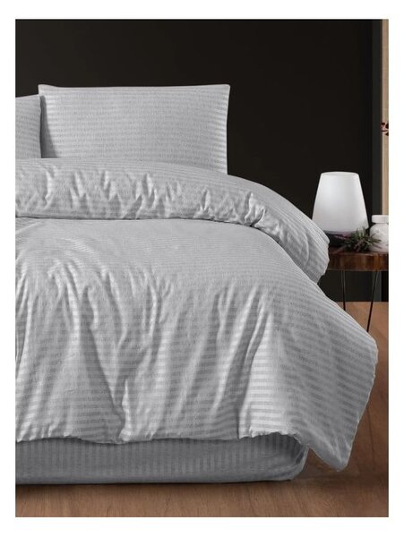 Jasnoszara 4-częściowa pościel dwuosobowa z prześcieradłem 200x220 cm – Mila Home