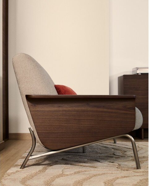 Jasnobrązowa sofa z tkaniny szenilowej 165 cm Amsen – Kave Home