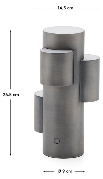 Czarna metalowa lampa stołowa LED ze ściemniaczem (wysokość 26,5 cm) Adrina – Kave Home