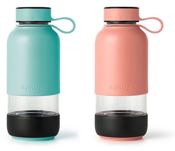 Turkusowa podróżna szklana butelka 500 ml To Go – Lékué