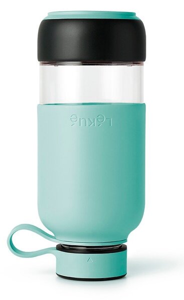 Turkusowa podróżna szklana butelka 500 ml To Go – Lékué