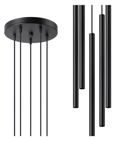 Czarna metalowa lampa wisząca ø 25 cm Fideus – Sollux