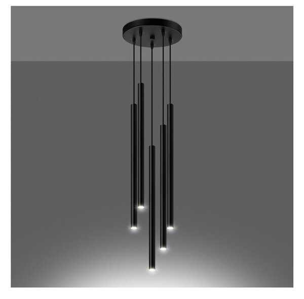 Czarna metalowa lampa wisząca ø 25 cm Fideus – Sollux