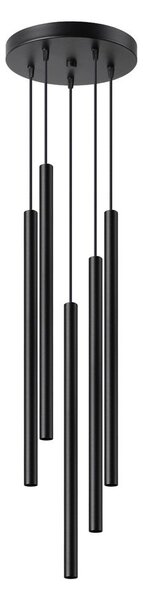 Czarna metalowa lampa wisząca ø 25 cm Fideus – Sollux