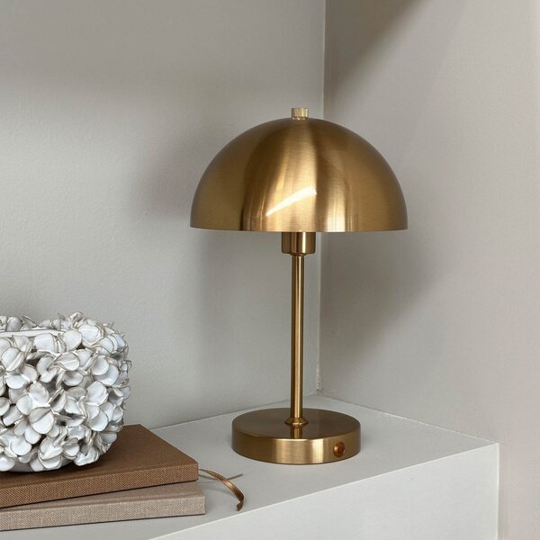 Lampa Stołowa Dyberg Larsen, Stockholm, ściemnialny, antyczny mosiądz, salon, metal, skandynawski