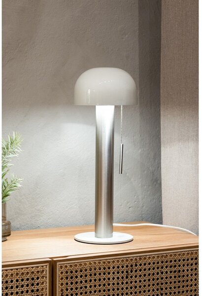 Lampa stołowa w kolorze srebra i bieli (wysokość 46 cm) Costa – Markslöjd