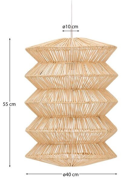 Lampa wisząca w naturalnym kolorze z rattanowym kloszem Dakit – Kave Home