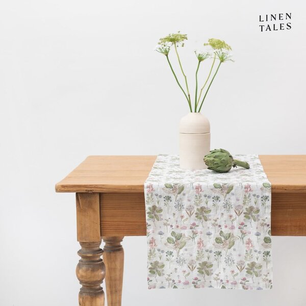 Lniany bieżnik 40x200 cm White Botany – Linen Tales