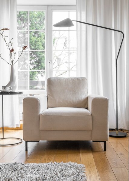 Beżowy sztruksowy fotel Lofty Lilly – Miuform