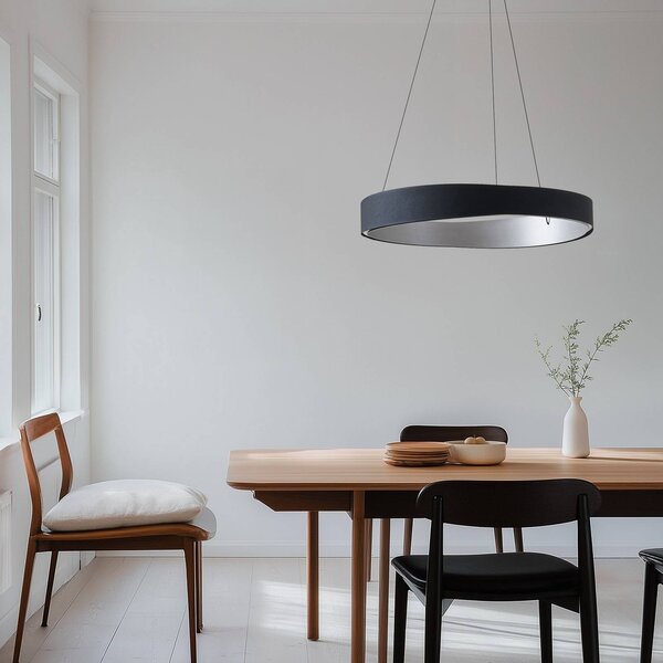 Lampa wisząca Daelor Lucande, możliwość ściemniania, czarny, salon / jadalnia, metal, design