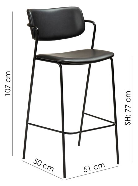 Czarny hoker z imitacji skóry DAN-FORM Denmark Zed, wys. 107 cm