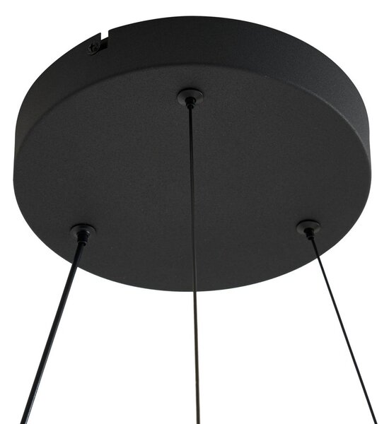 Lampa wisząca Daelor Lucande, możliwość ściemniania, czarny, salon / jadalnia, metal, design