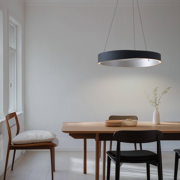Lampa wisząca Daelor Lucande, możliwość ściemniania, czarny, salon / jadalnia, metal, design