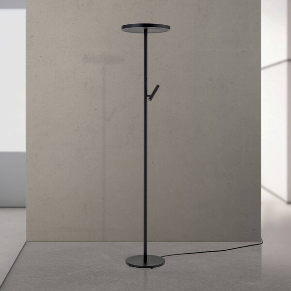 ORION Lampa stojąca Teide, możliwość ściemniania, czarny, salon / jadalnia, aluminium, nowoczesny