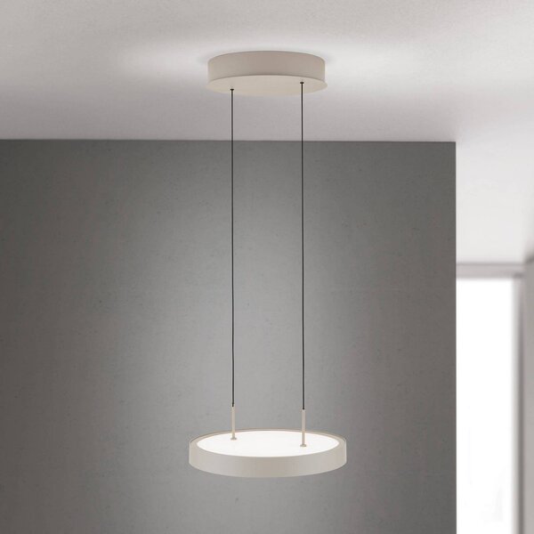 ORION Lampa wisząca Teide, możliwość ściemniania, kremowy / amber, salon / jadalnia, aluminium, nowoczesny