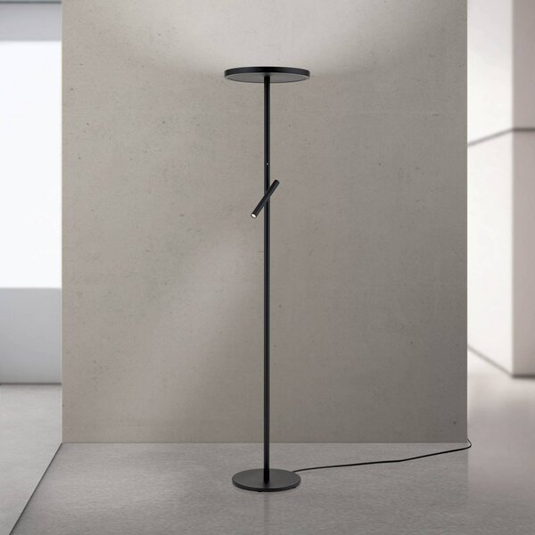 ORION Lampa stojąca Teide, możliwość ściemniania, czarny, salon / jadalnia, aluminium, nowoczesny