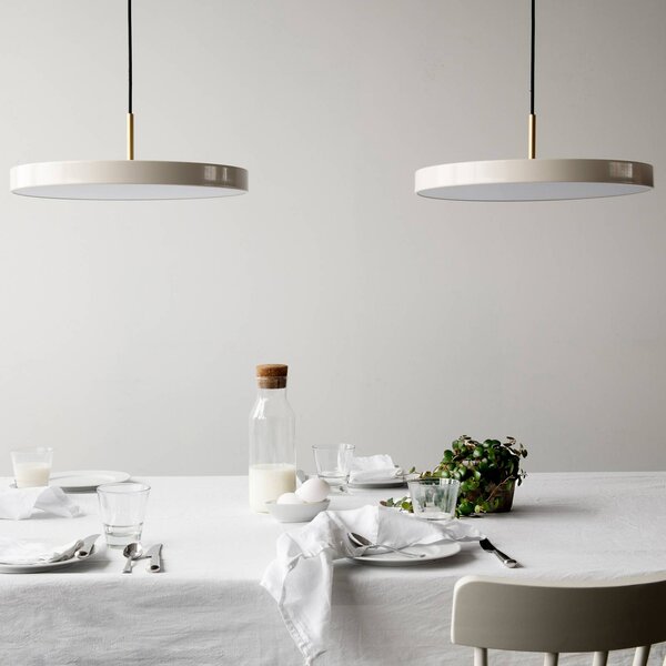 UMAGE Lampa wisząca Asteria, możliwość ściemniania, kremowy / amber, salon / jadalnia, aluminium, design