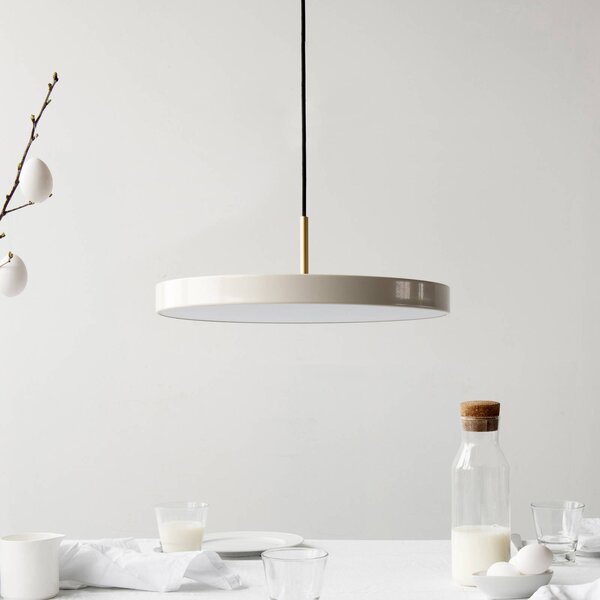 UMAGE Lampa wisząca Asteria, możliwość ściemniania, kremowy / amber, salon / jadalnia, aluminium, design