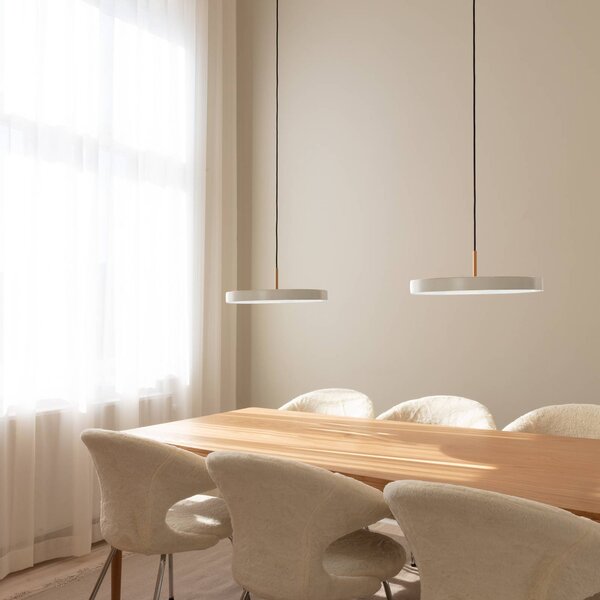 UMAGE Lampa wisząca Asteria, możliwość ściemniania, kremowy / amber, salon / jadalnia, aluminium, design