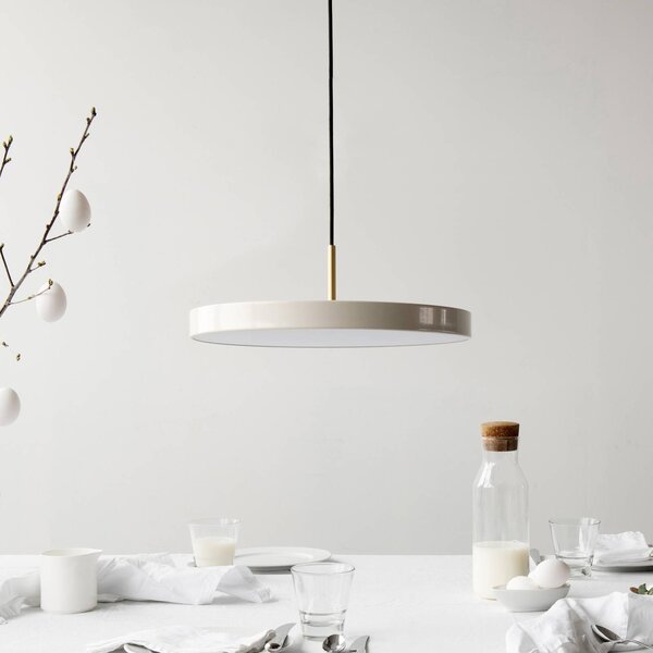 UMAGE Lampa wisząca Asteria, możliwość ściemniania, kremowy / amber, salon / jadalnia, aluminium, design