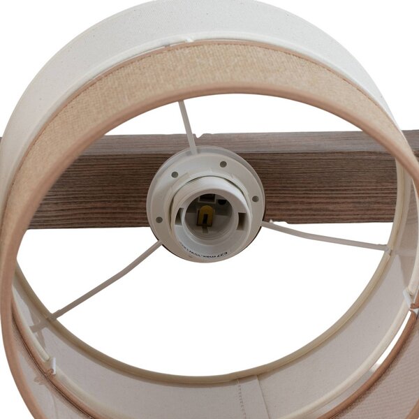 Lampa wisząca Treeon Duolla, możliwość ściemniania, kremowy / amber, salon / jadalnia, drewno