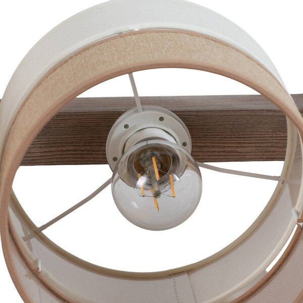 Lampa wisząca Treeon Duolla, możliwość ściemniania, kremowy / amber, salon / jadalnia, drewno