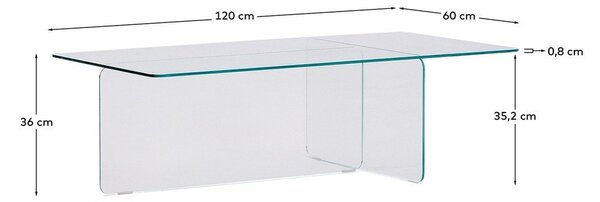 Szklany stolik 60x120 cm Zaren – Kave Home