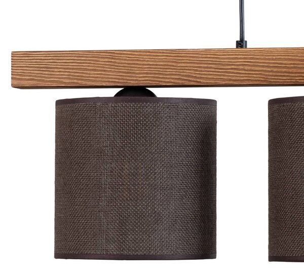 Lampa wisząca Forest Duolla, możliwość ściemniania, brązowy / rdzawy, salon / jadalnia, drewno