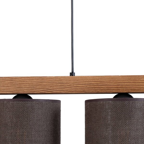 Lampa wisząca Forest Duolla, możliwość ściemniania, brązowy / rdzawy, salon / jadalnia, drewno