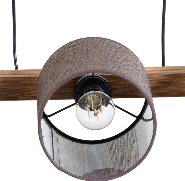 Lampa wisząca Forest Duolla, możliwość ściemniania, brązowy / rdzawy, salon / jadalnia, drewno