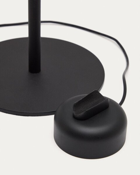 Czarna metalowa lampa stołowa LED ze ściemniaczem (wysokość 61,5 cm) Orey – Kave Home