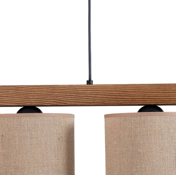 Lampa wisząca Forest Duolla, możliwość ściemniania, brązowy / rdzawy, salon / jadalnia, drewno