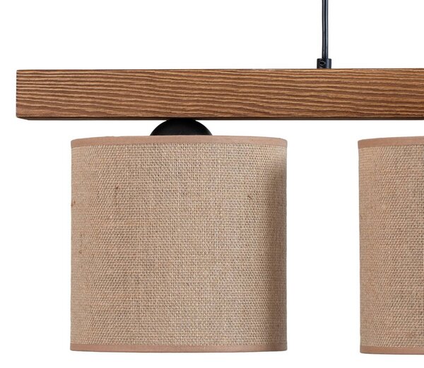 Lampa wisząca Forest Duolla, możliwość ściemniania, brązowy / rdzawy, salon / jadalnia, drewno