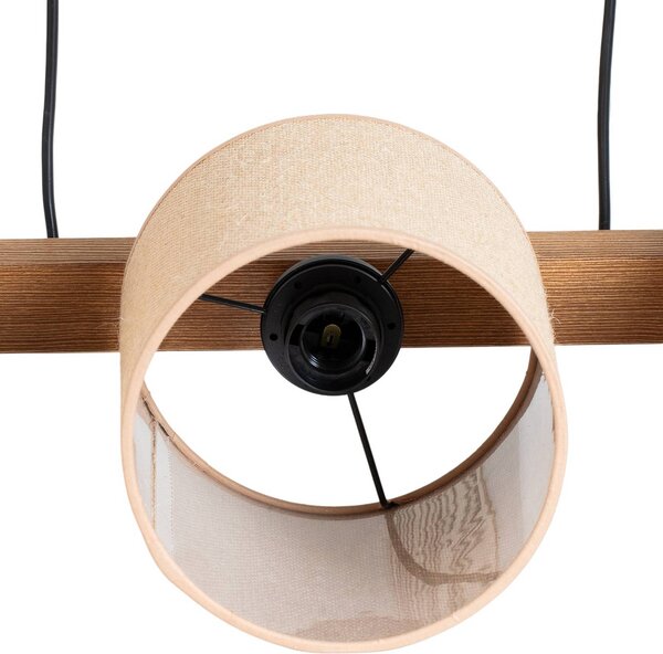 Lampa wisząca Forest Duolla, możliwość ściemniania, brązowy / rdzawy, salon / jadalnia, drewno