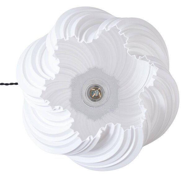 Lampa stołowa Lindby Nuvia, wysokość 39,1 cm, biała, druk 3D Nuvia, biały / opal, salon / jadalnia, nowoczesny