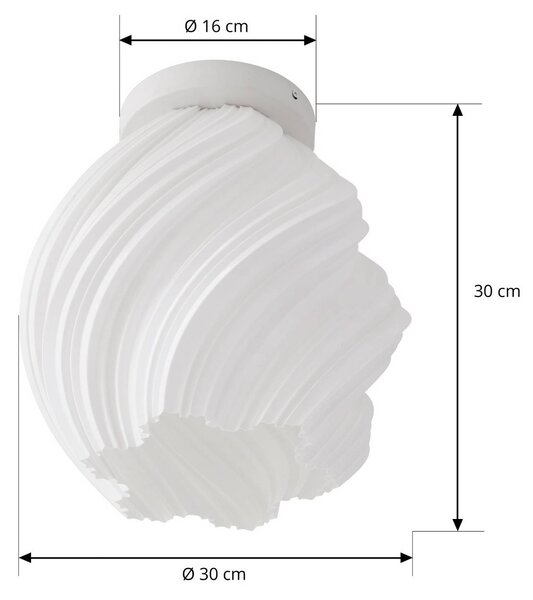 Lampa sufitowa Nuvia Lindby, możliwość ściemniania, biały / opal, salon / jadalnia, nowoczesny