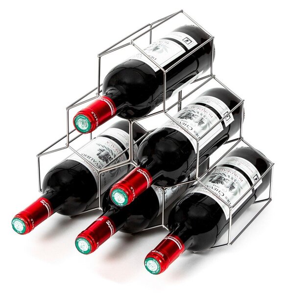 Szary metalowy stojak na wino Compactor
