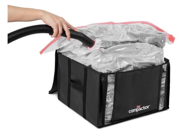Tekstylne pojemniki do przechowywania ubrań zestaw 2 szt. próżniowe/usztywniane 42x25x25 cm Black Edition – Compactor