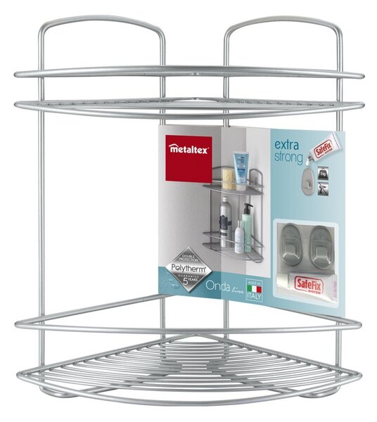 Dwupiętrowa narożna półka łazienkowa Metaltex Onda Corner