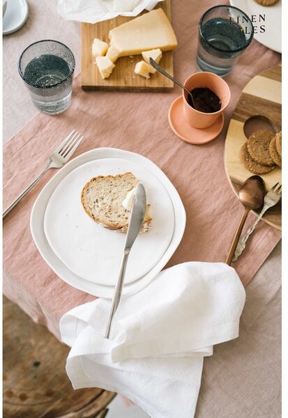 Zestaw 2 białych lnianych serwetek Linen Tales