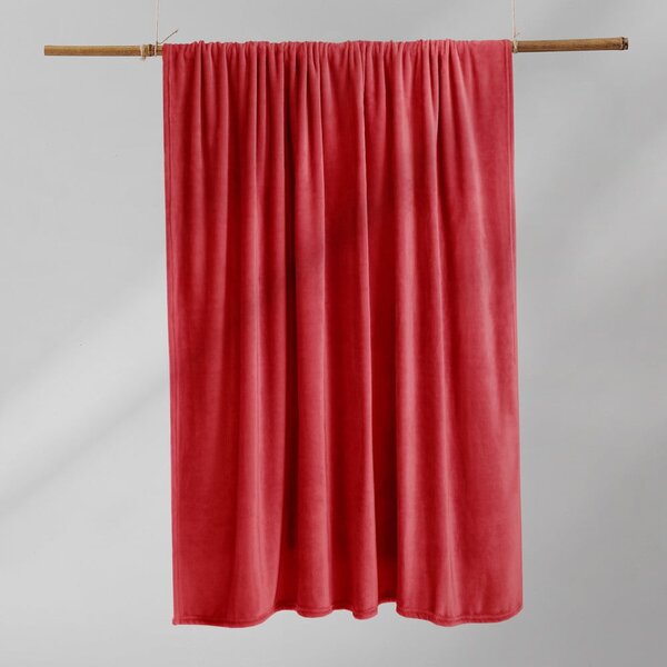 Czerwony koc z mikrowłókna Decoking Mic, 160x210 cm
